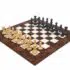 Ensemble "Ebène Luxe" Echiquier en Bois de Noyer Foncé & Jeu d'Echecs en Bois d'Ebène Massif