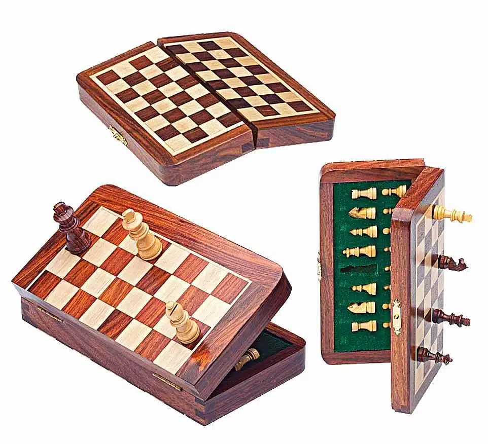 Ensemble Magnétique de Voyage en Bois