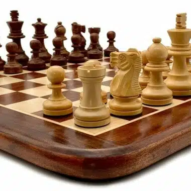 Ensemble Classic XII Echiquier en Bois de Rose Doré et Erable & Jeu d'Echecs en Bois de Rose Doré – Image 4