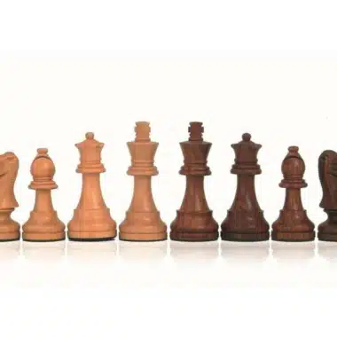 Ensemble Classic XII Echiquier en Bois de Rose Doré et Erable & Jeu d'Echecs en Bois de Rose Doré – Image 5