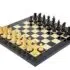 Ensemble "Fleur Noire" Echiquier en Bois d'Erable & Jeu d'Echecs en Bois de Buis