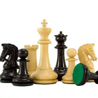 Jeu d'Échecs de Luxe série Monarch en Bois d'Ébène et Bois de Buis