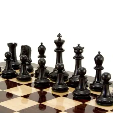 Jeu d'Échecs de Luxe série Monarch en Bois d'Ébène et Bois de Buis