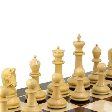 Jeu d'Échecs de Luxe série Monarch en Bois d'Ébène et Bois de Buis