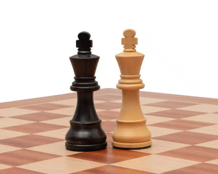 Jeu d'Échecs Down Head en Bois de Buis et Bois de Buis ébonisé