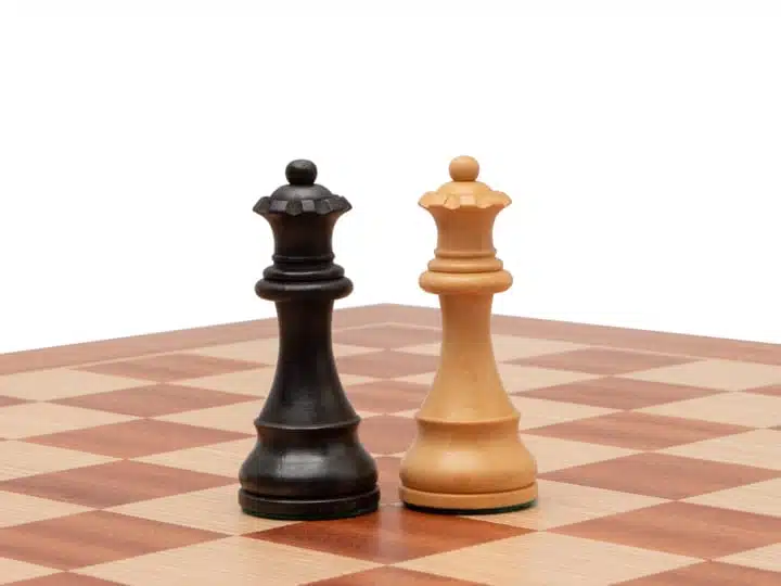 Jeu d'Échecs Down Head en Bois de Buis et Bois de Buis ébonisé