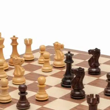 Jeu d'échecs Classic Staunton de luxe - Échiquier en bois de rose et noyer & Pièces en Acacia et Bois de Buis