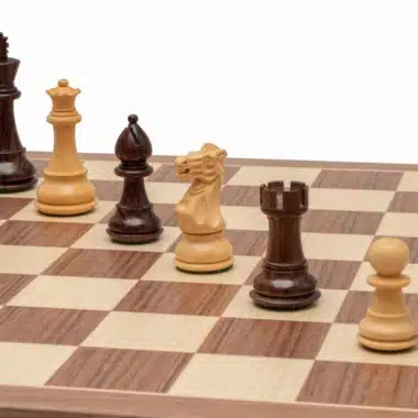 Jeu d'échecs Classic Staunton de luxe - Échiquier en bois de rose et noyer & Pièces en Acacia et Bois de Buis
