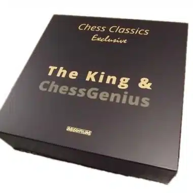 Coffret de rangement noir Chess Classics Exclusive The King & ChessGenius fermé