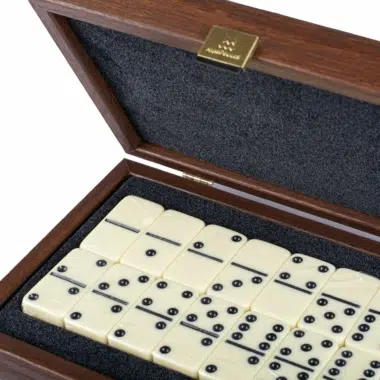 Set de Domino - Coffret en Bois de Noyer Foncé – Image 3