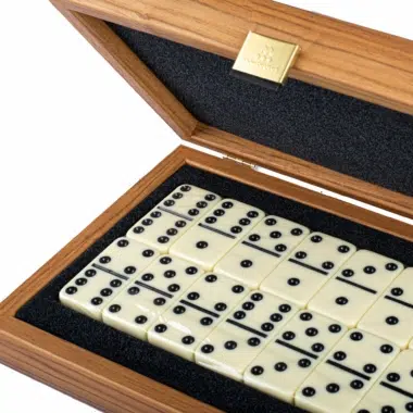Set de Domino avec Coffret en Bois de Noyer – Image 3