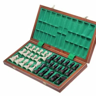 Alternative view of Jeu d'Echecs et Echiquier Pliable en Bois avec Rangement