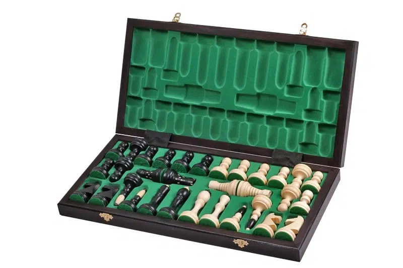 Echiquier Pliable et Jeu d'Echecs en Bois avec Rangement – Image 2