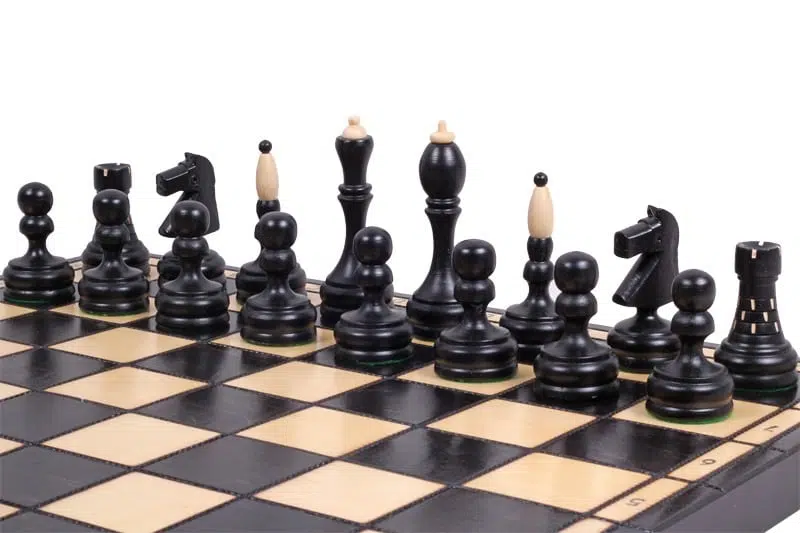 Echiquier Pliable et Jeu d'Echecs en Bois avec Rangement – Image 3