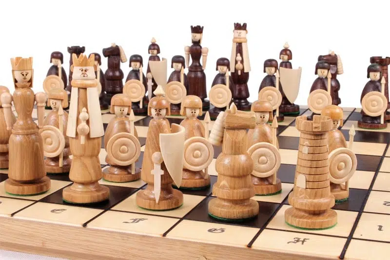 Echiquier Pliant et Jeu d'Echecs à Theme en Bois avec Rangement – Image 5