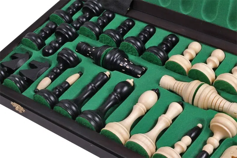 Echiquier Pliable et Jeu d'Echecs en Bois avec Rangement – Image 10