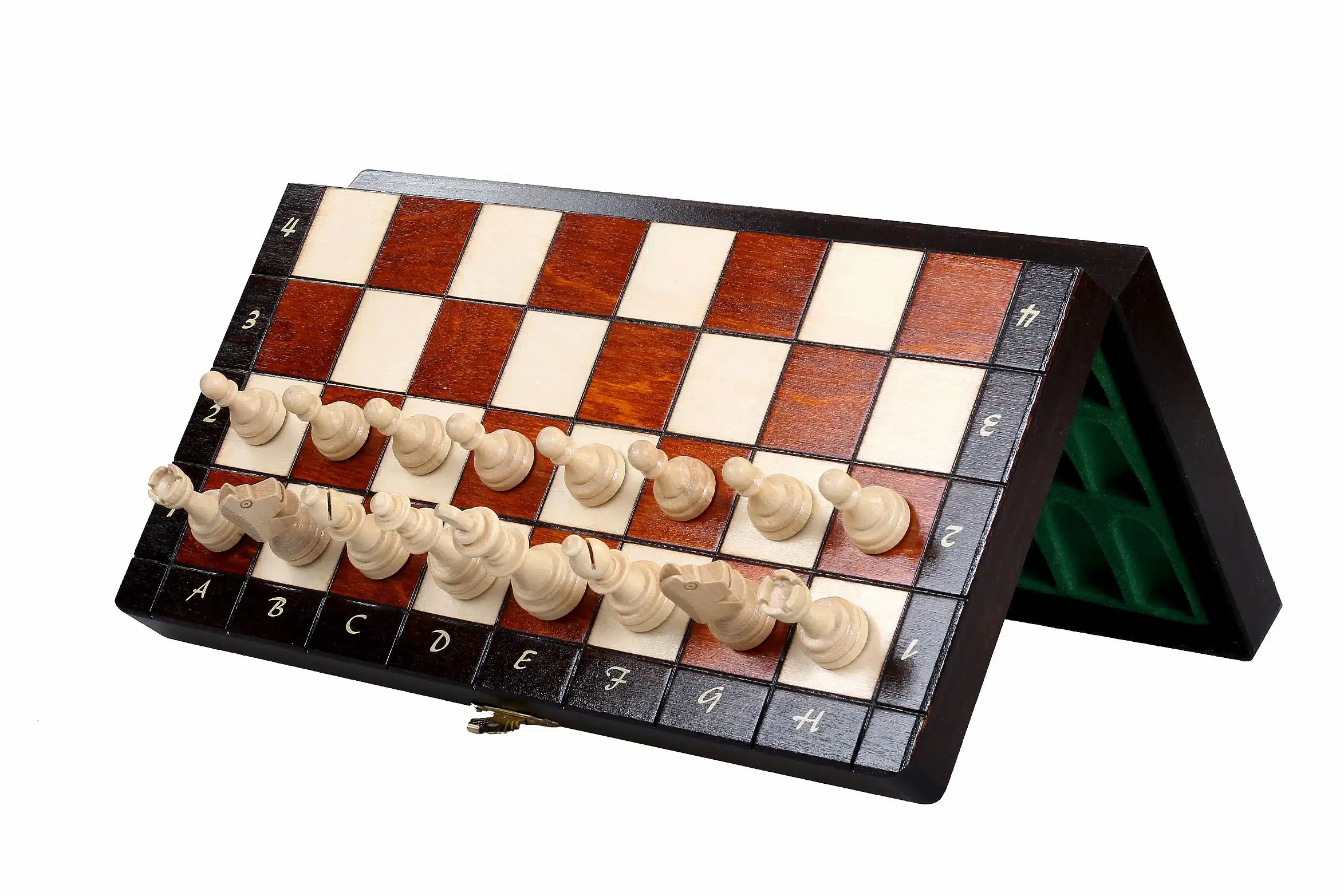Petit Jeu d'Echecs Magnetique en Bois avec Rangement – Image 3