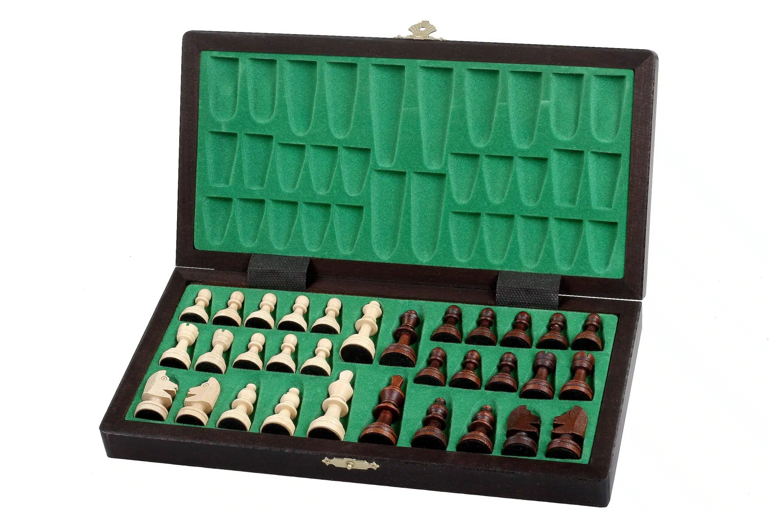 Petit Jeu d'Echecs Magnetique en Bois avec Rangement – Image 2