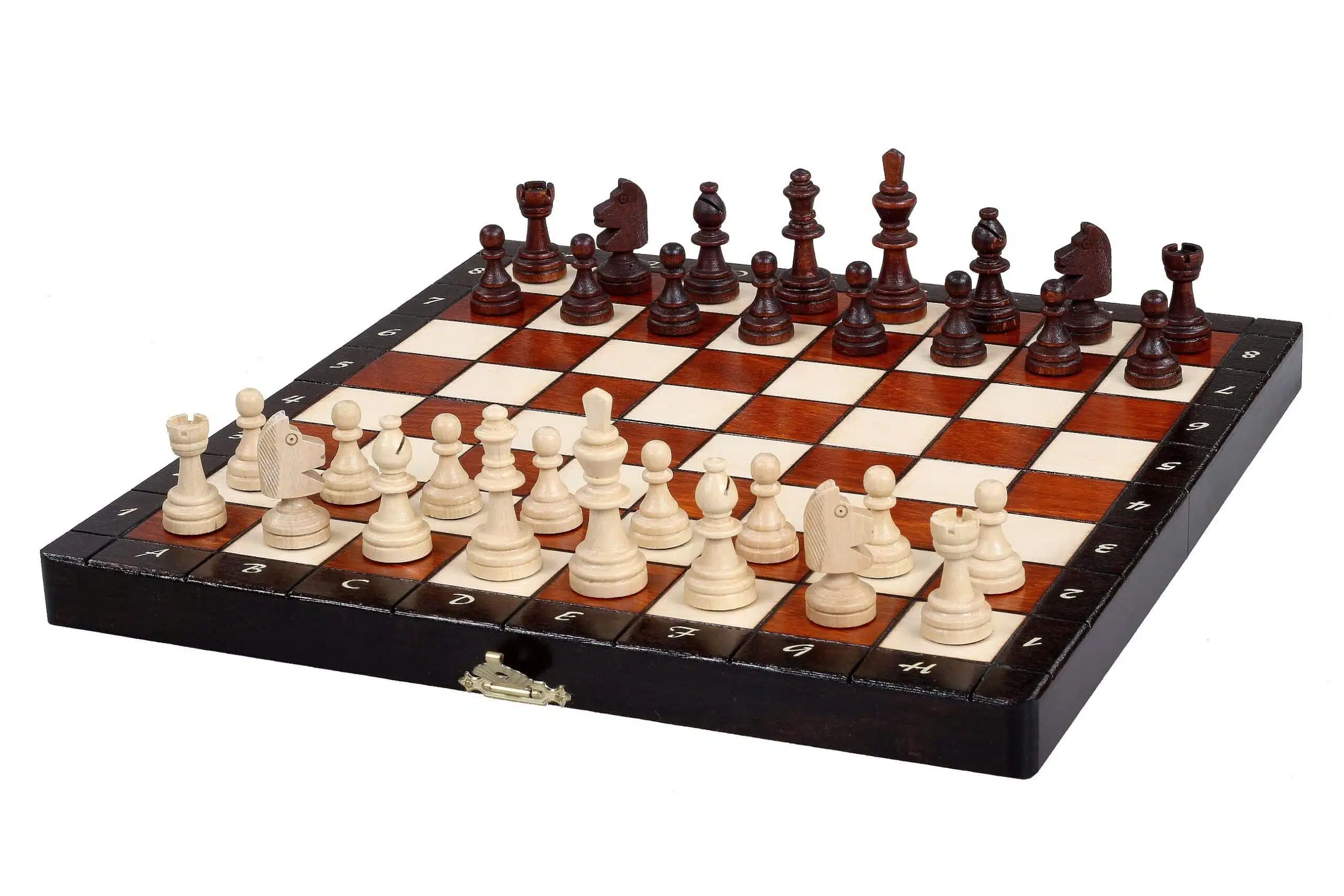 Petit Jeu d'Echecs Magnetique en Bois avec Rangement
