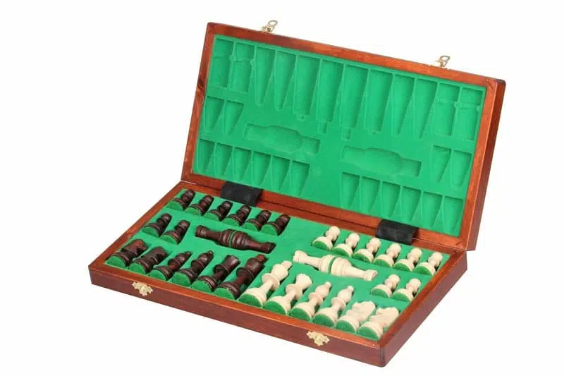 Echiquier Pliable et Jeu d'Echecs en Bois avec Rangement – Image 2