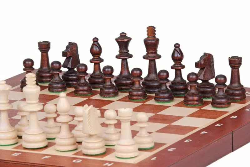 Echiquier Pliable et Jeu d'Echecs en Bois avec Rangement – Image 5