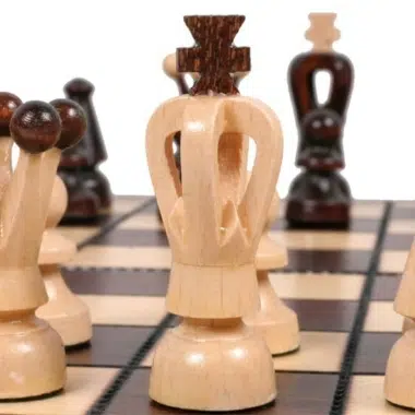 Jeu d'Echecs et Jeu de Dames Pliable en Bois – Image 6