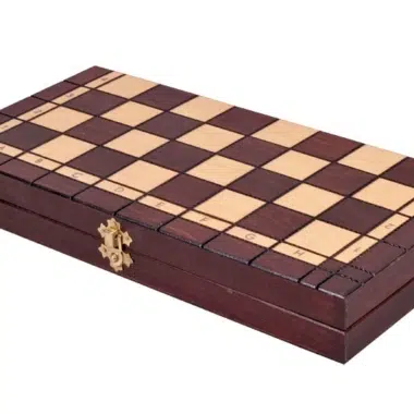 Jeu d'Echecs et Jeu de Dames Pliable en Bois – Image 12