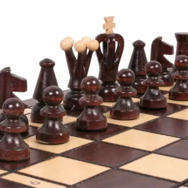 Jeu d'Echecs et Jeu de Dames Pliable en Bois – Image 3