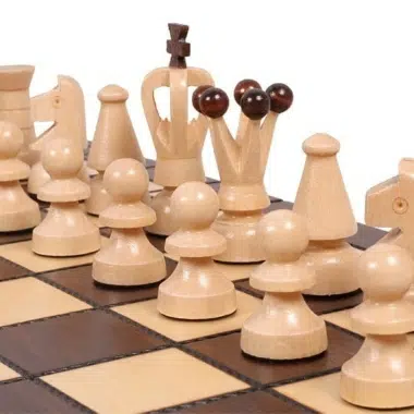 Jeu d'Echecs et Jeu de Dames Pliable en Bois – Image 4