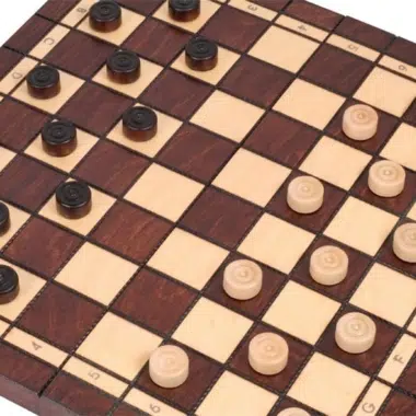 Jeu d'Echecs et Jeu de Dames Pliable en Bois – Image 5