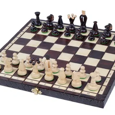 Jeu d'Echecs et Echiquier en Bois Pliant avec Rangement