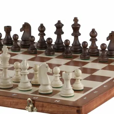Echiquier en Bois Pliable et Pieces Echecs Staunton en Bois avec Rangement – Image 5