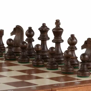 Echiquier en Bois Pliable et Pieces Echecs Staunton en Bois avec Rangement – Image 3