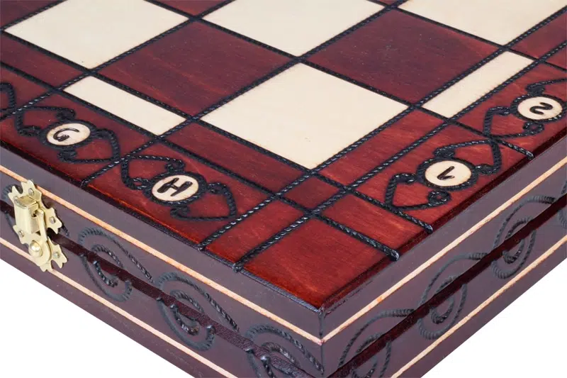 Grandes Pieces Echecs Decoratives en Bois et Echiquier Pliant avec Rangement – Image 9