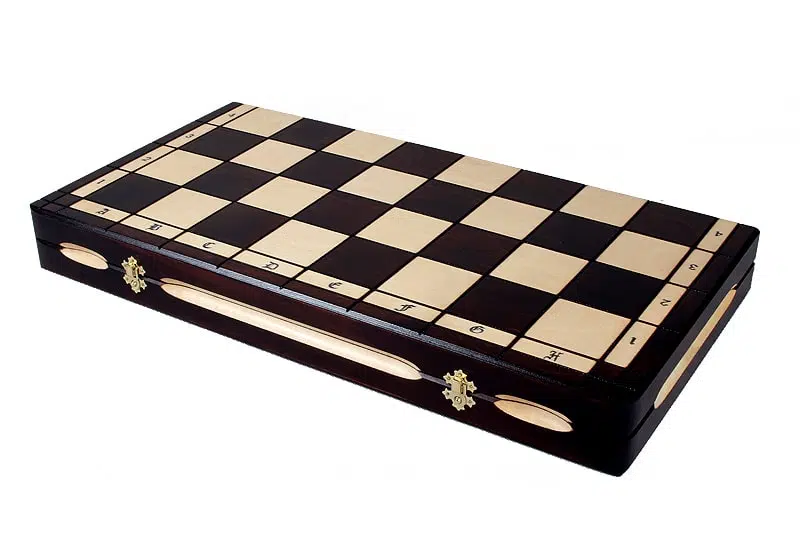Grandes Pieces Echecs Sculptées en Bois et Echiquier Pliant en Bois avec Rangement – Image 8