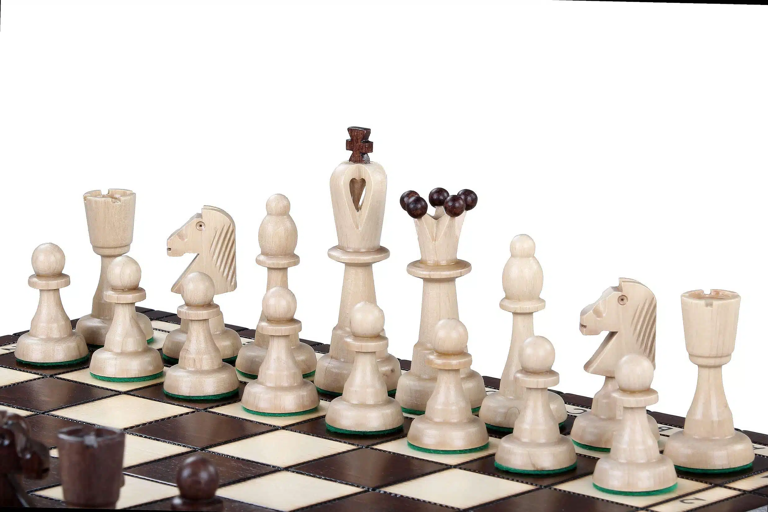 Jeu d'Echecs en Bois et Echiquier Pliable en Bois avec Rangement – Image 3