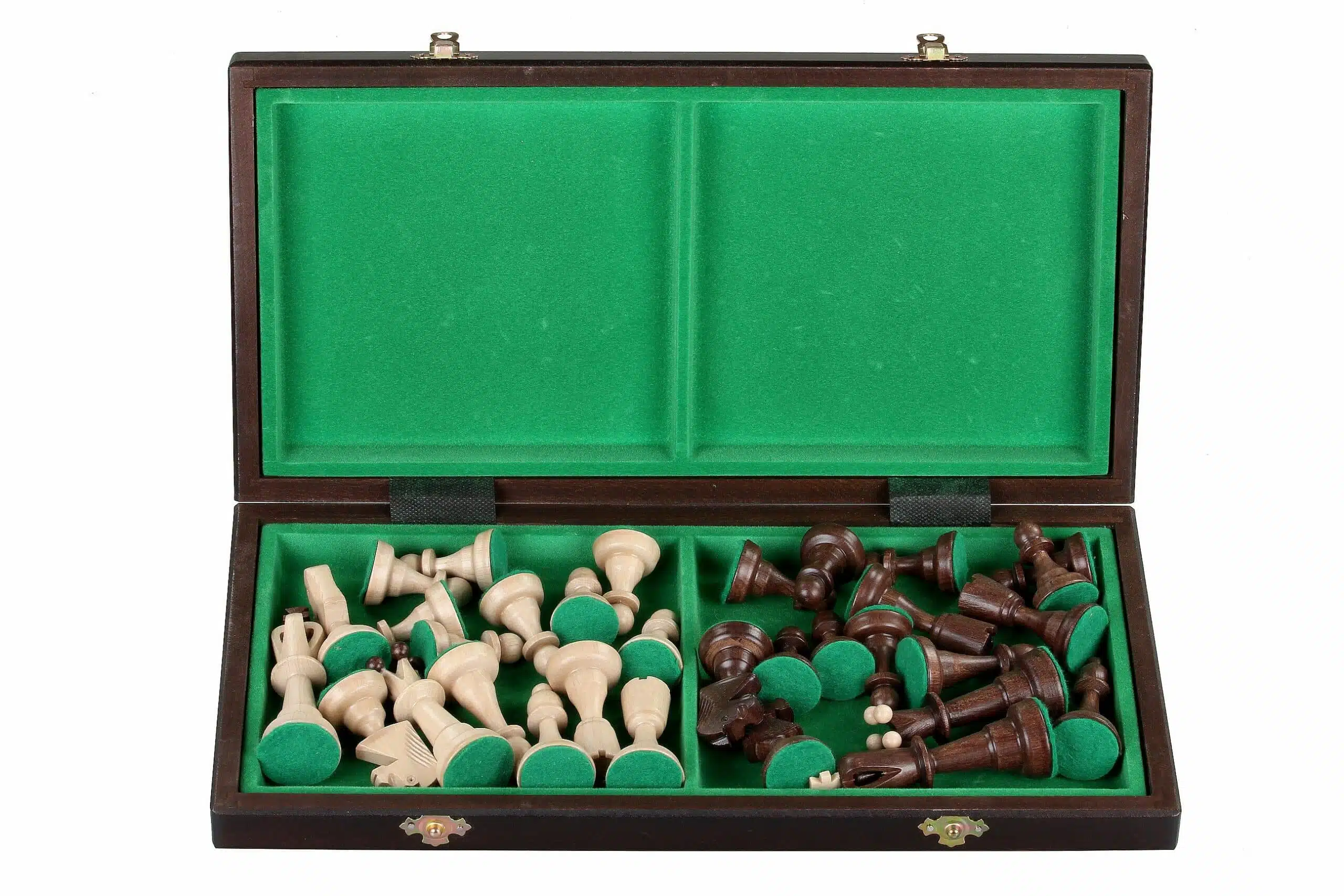 Jeu d'Echecs en Bois et Echiquier Pliable en Bois avec Rangement – Image 2
