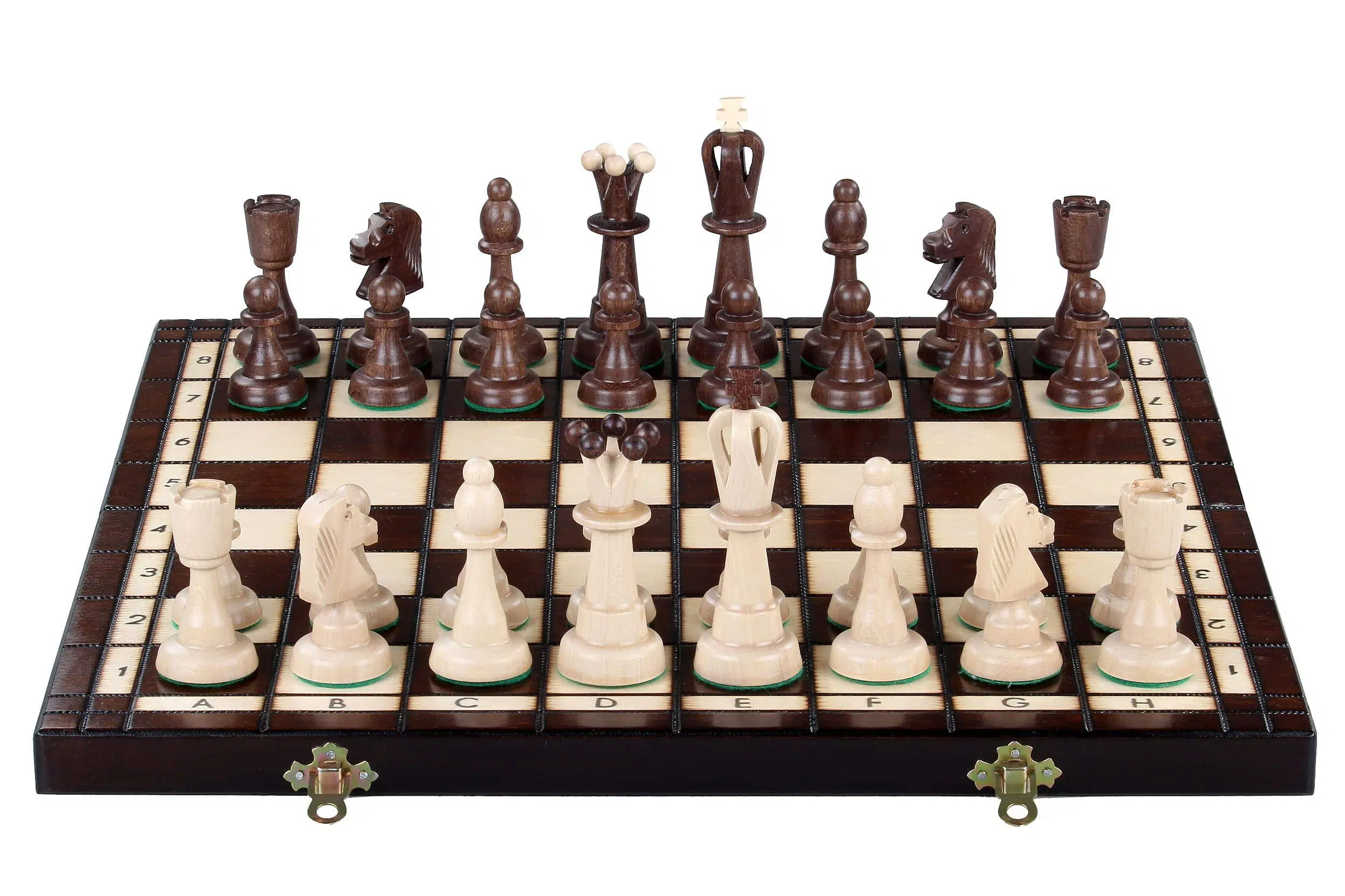 Jeu d'Echecs en Bois et Echiquier Pliable en Bois avec Rangement – Image 6