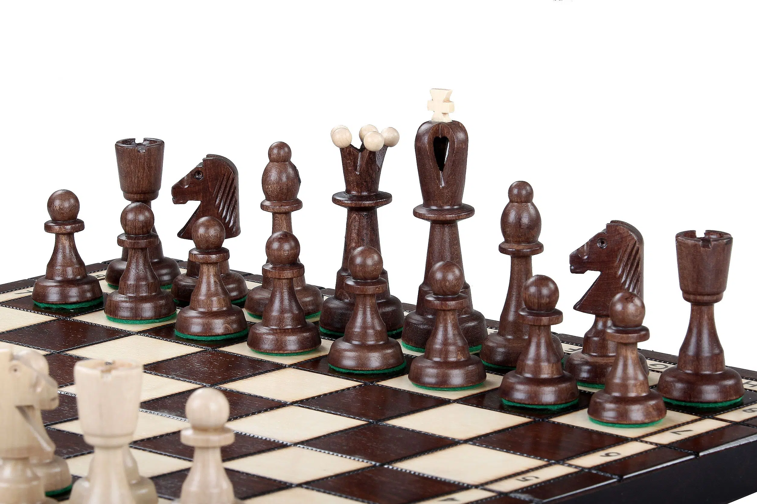 Jeu d'Echecs en Bois et Echiquier Pliable en Bois avec Rangement – Image 4