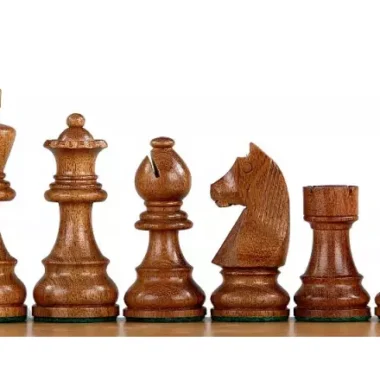 Ensemble Jeu d'Échecs Chevalier Allemand en Bois d'Érable et Acajou et Échiquier Alphanumérique
