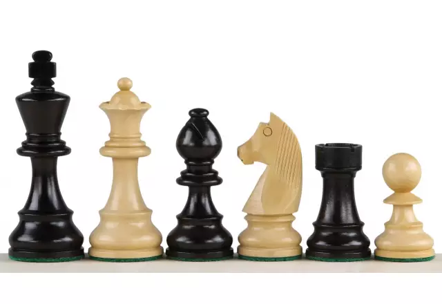 Ensemble Pieces d'Echecs en Bois de Buis et Echiquier Alphanumérique