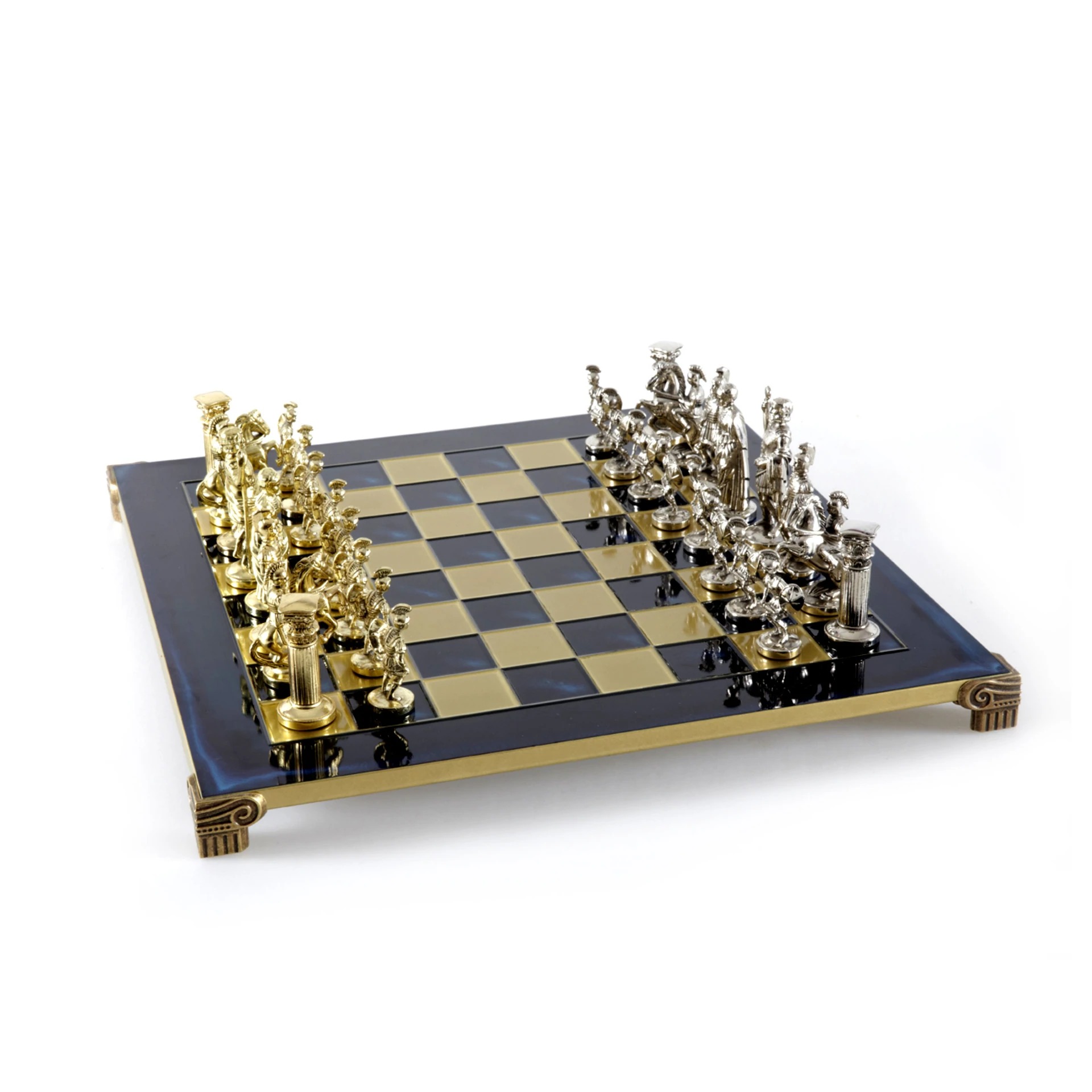 Ensemble Jeu d'Echecs Période Greco Romaine Argent et Doré – Image 18
