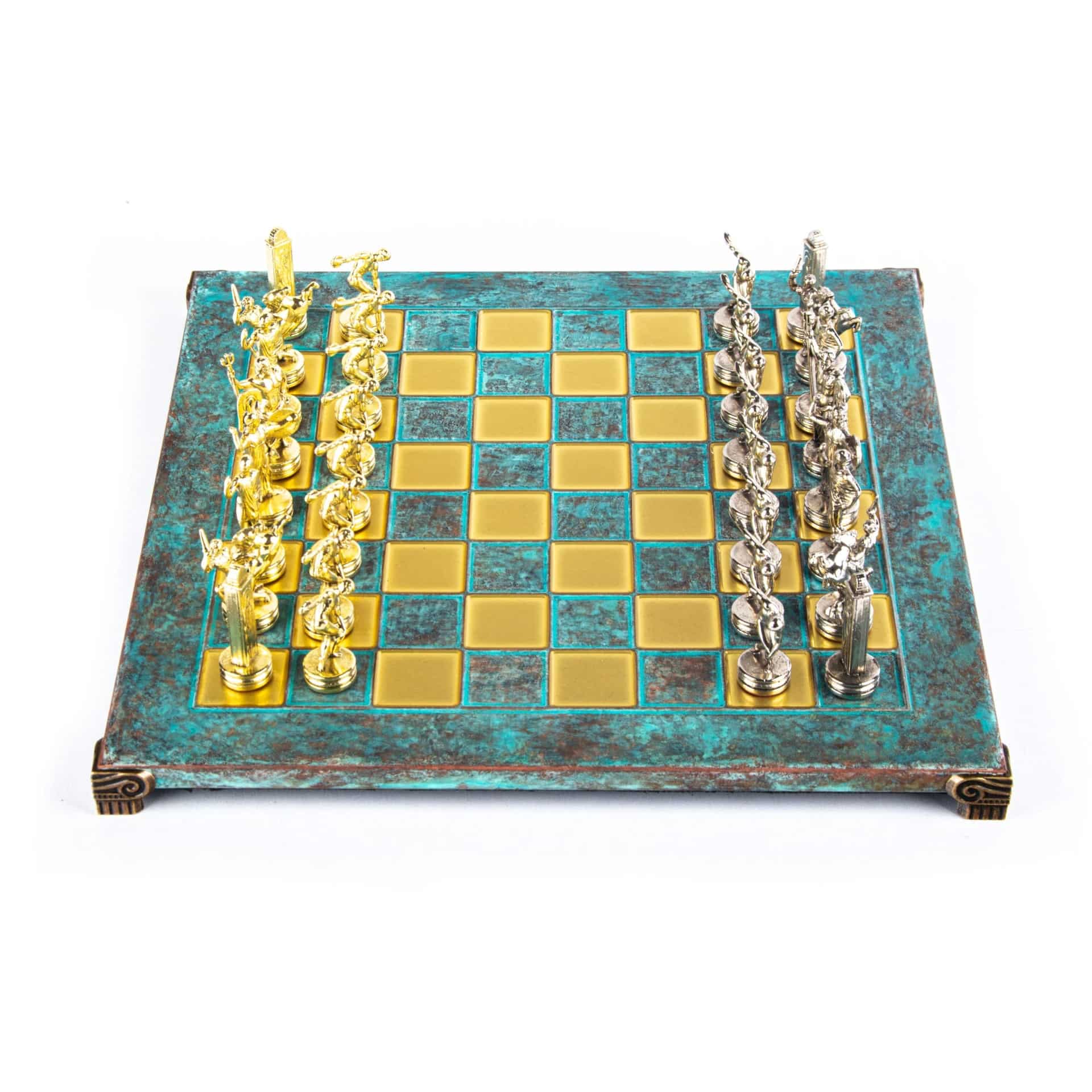Ensemble de Jeu d'Échecs en Metal Lanceurs de Disque Or & Argent - 36 x 36 cm – Image 21