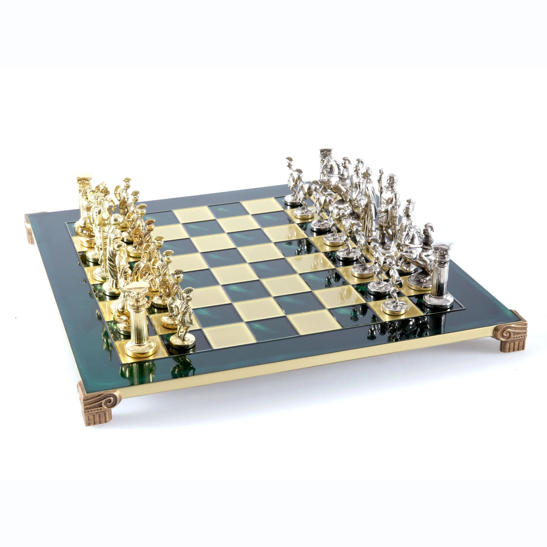 Ensemble Jeu d'Echecs Période Greco Romaine Argent et Doré – Image 12
