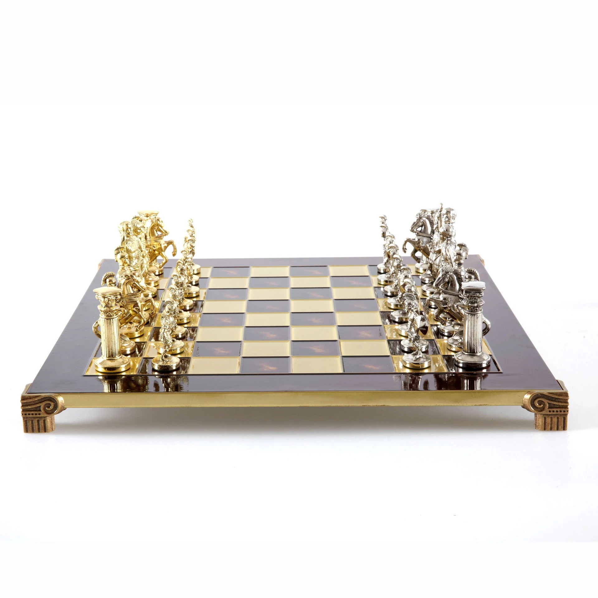 Ensemble Jeu d'Echecs Période Greco Romaine Argent et Doré – Image 8