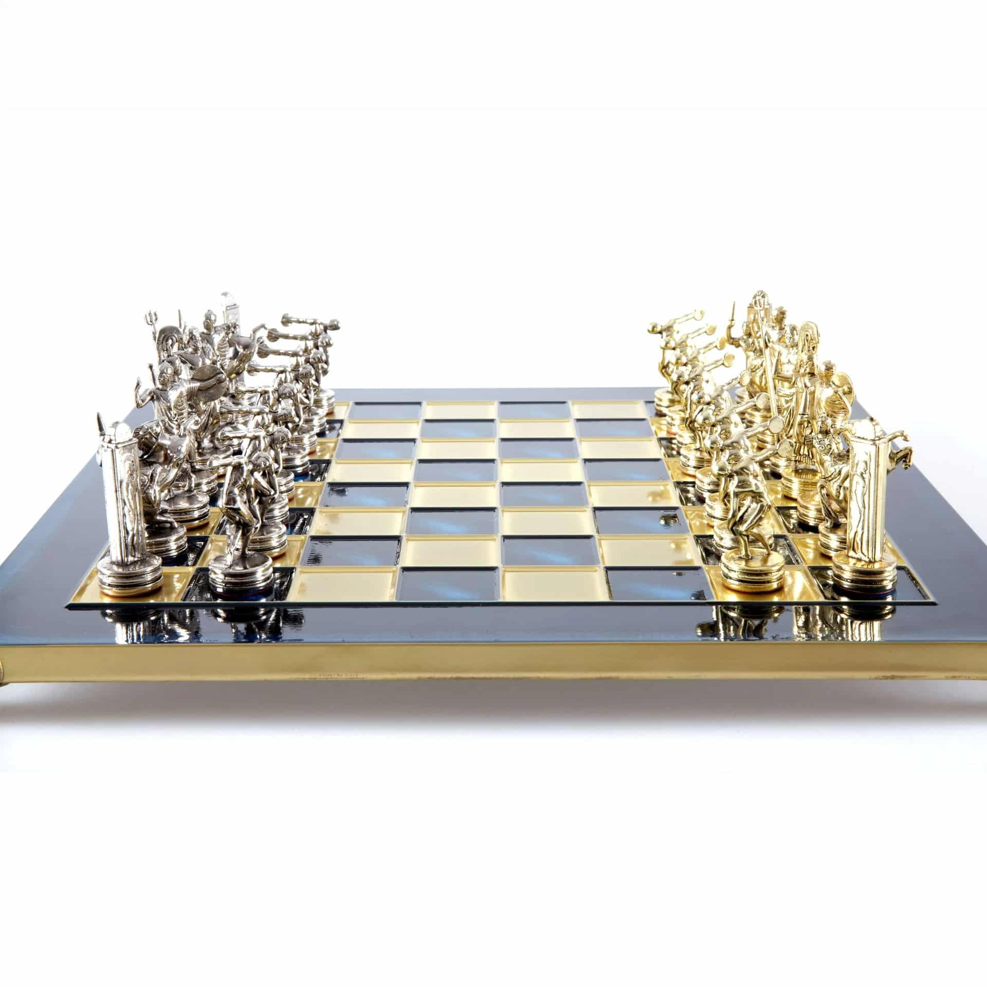 Ensemble de Jeu d'Échecs en Metal Lanceurs de Disque Or & Argent - 36 x 36 cm – Image 2