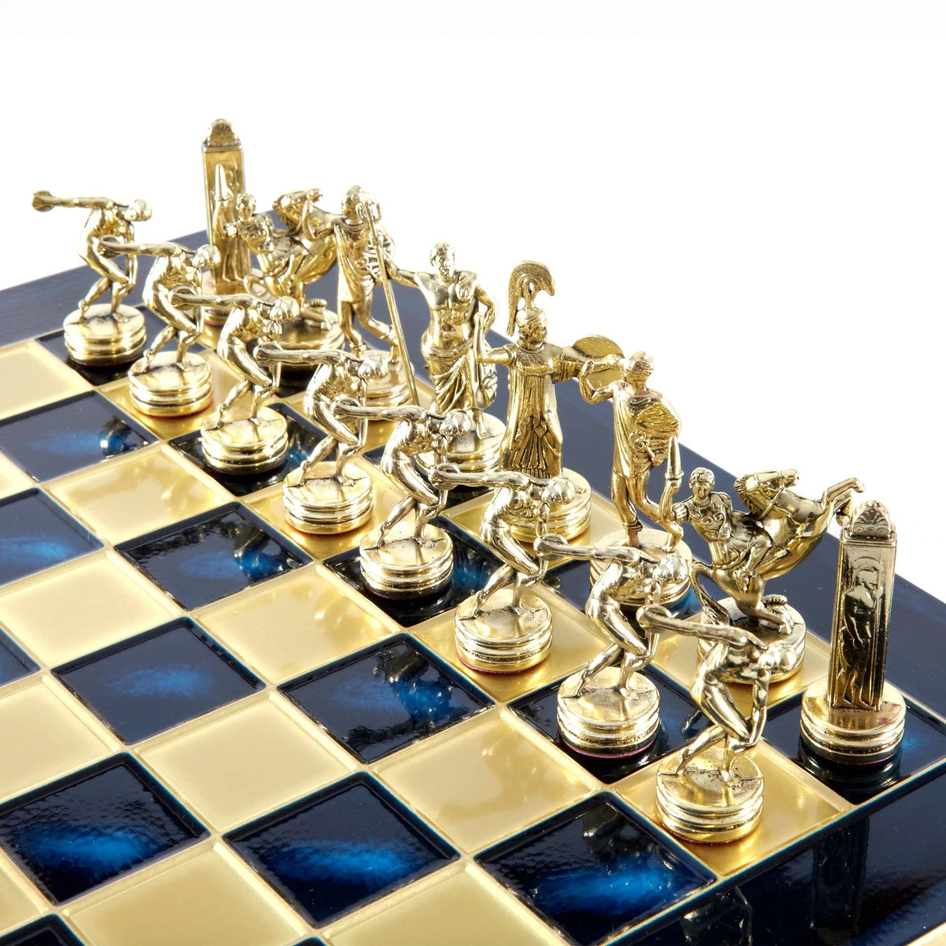 Ensemble de Jeu d'Échecs en Metal Lanceurs de Disque Or & Argent - 36 x 36 cm – Image 4