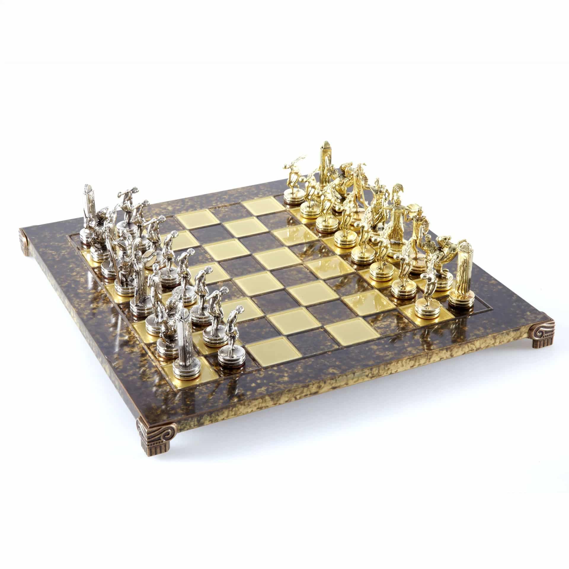 Ensemble de Jeu d'Échecs en Metal Lanceurs de Disque Or & Argent - 36 x 36 cm – Image 7