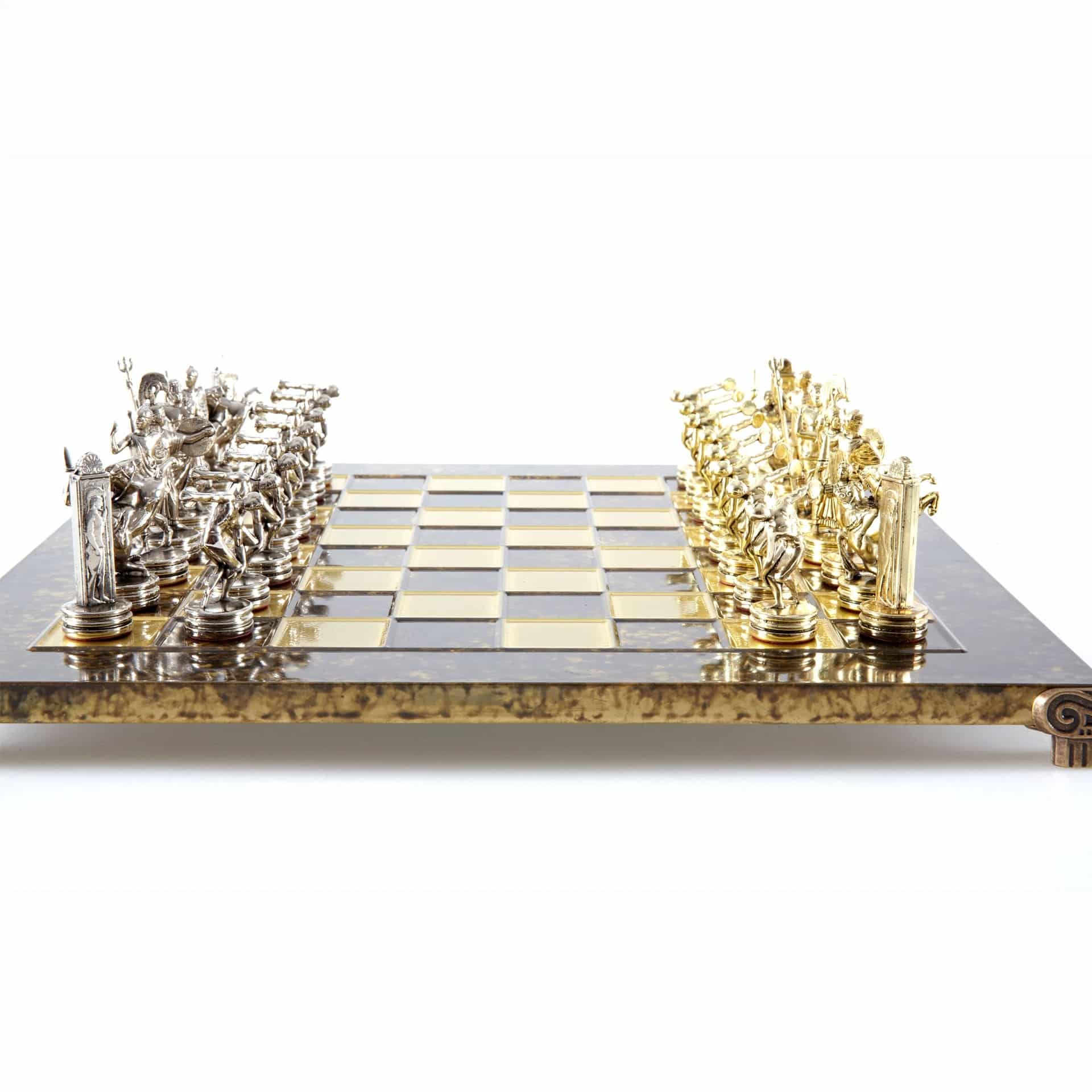 Ensemble de Jeu d'Échecs en Metal Lanceurs de Disque Or & Argent - 36 x 36 cm – Image 6