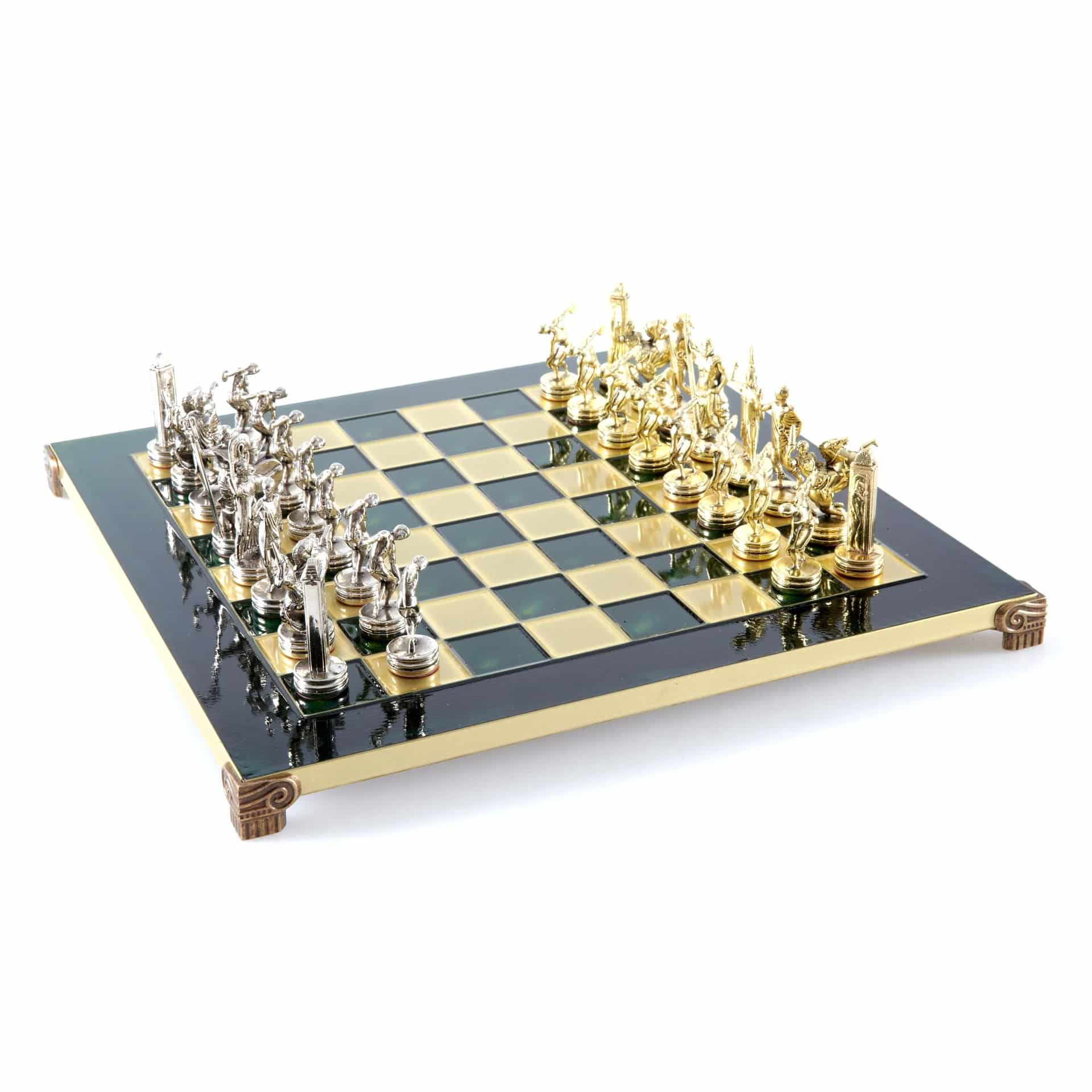 Ensemble de Jeu d'Échecs en Metal Lanceurs de Disque Or & Argent - 36 x 36 cm – Image 15